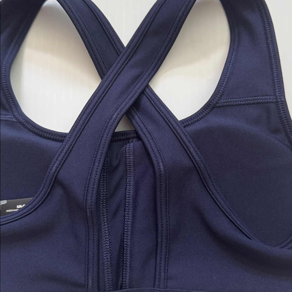Under Armour Crossback Mid Navy Sports Bra Womens Small NWT - Picture 5 of 7